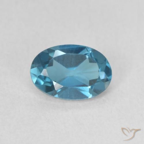 0.67ct Natürlicher London Blau Topas, Oval, VVS