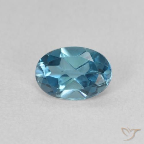 0.60ct Natürlicher London Blau Topas, Oval, VVS