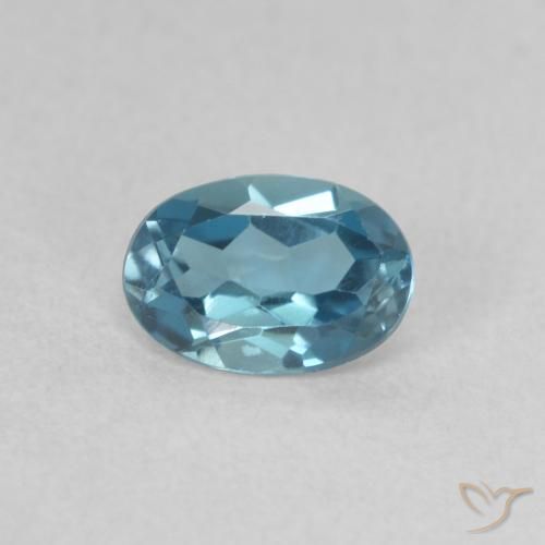 0.55ct Natürlicher London Blau Topas, Oval, VVS