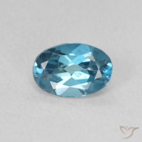 0.68ct Natürlicher London Blau Topas, Oval, VVS