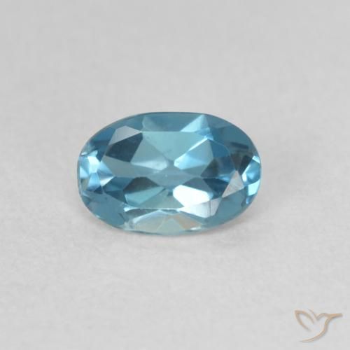0.52ct Natürlicher London Blau Topas, Oval, VVS