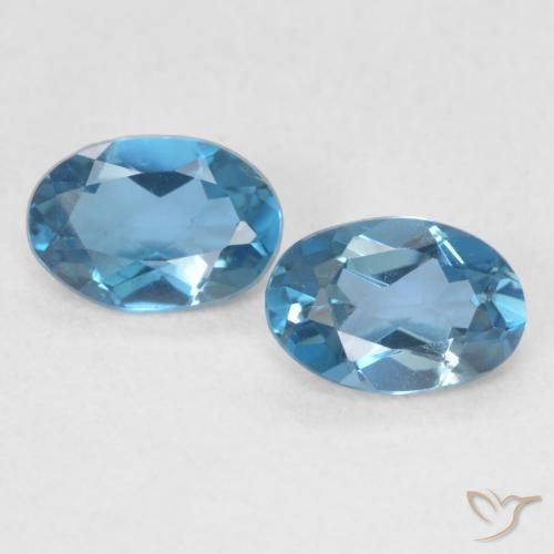 0.98ctw Natürlicher London Blau Topas, Oval, VVS-VS