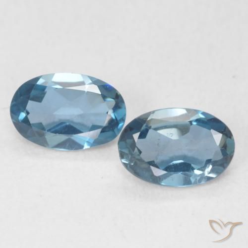 0.92ctw Natürlicher London Blau Topas, Oval, VS