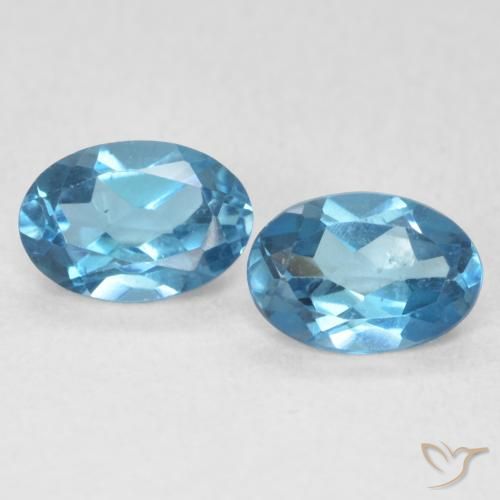 1.18ctw Natürlicher London Blau Topas, Oval, VS