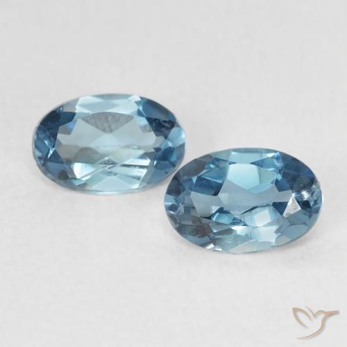 0.95ctw Natürlicher London Blau Topas, Oval, VVS-VS