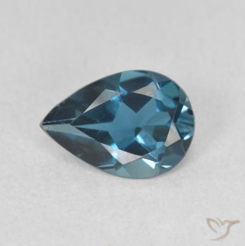0.68ct Natürlicher London Blau Topas, Birnenform, VVS-VS