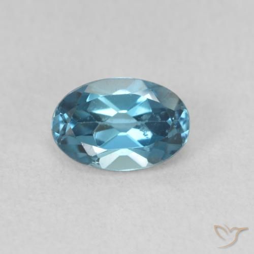 0.65ct Natürlicher London Blau Topas, Oval, VVS-VS