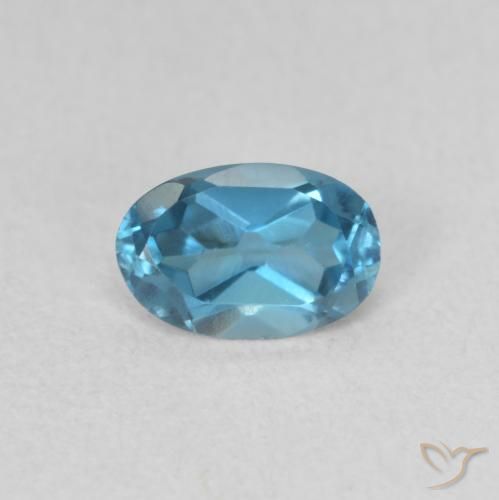 0.56ct Natürlicher London Blau Topas, Oval, VVS-VS