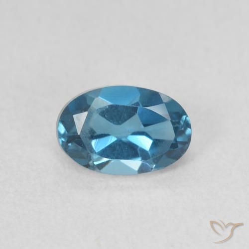 0.63ct Natürlicher London Blau Topas, Oval, VVS-VS
