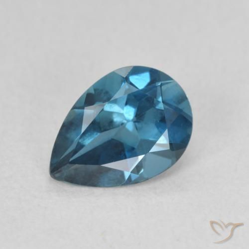 0.80ct Natürlicher London Blau Topas, Birnenform, VVS-VS