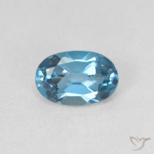0.67ct Natürlicher London Blau Topas, Oval, VVS-VS