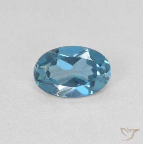 0.54ct Natürlicher London Blau Topas, Oval, VVS-VS
