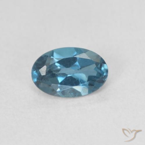 0.58ct Natürlicher London Blau Topas, Oval, VVS-VS