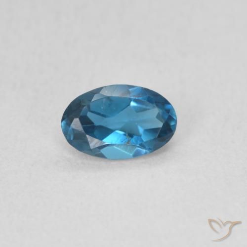 0.53ct Natürlicher London Blau Topas, Oval, VS