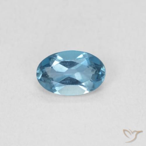 0.54ct Natürlicher London Blau Topas, Oval, VVS-VS