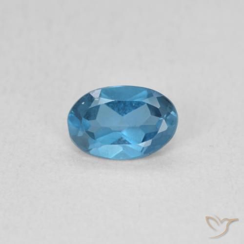 0.51ct Natürlicher London Blau Topas, Oval, VS