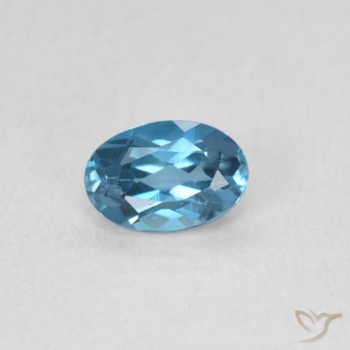 0.65ct Natürlicher London Blau Topas, Oval, VS