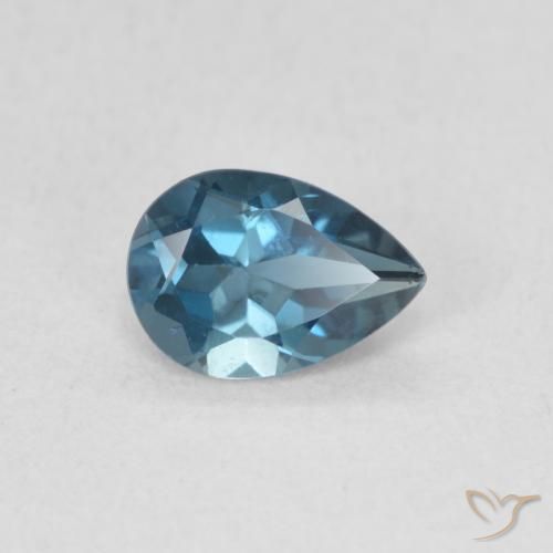 0.80ct Natürlicher London Blau Topas, Birnenform, VS
