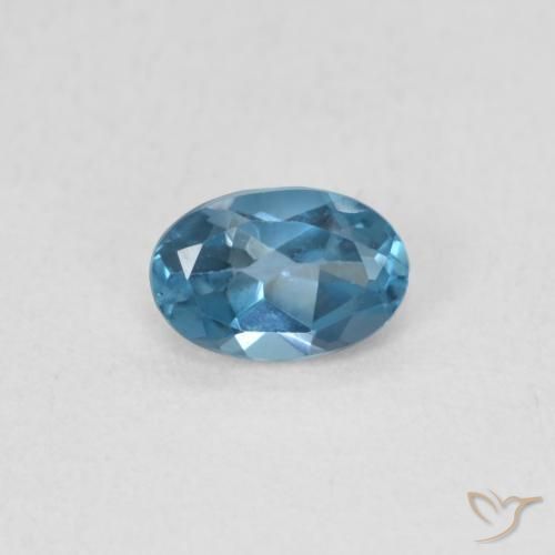 0.56ct Natürlicher London Blau Topas, Oval, VS