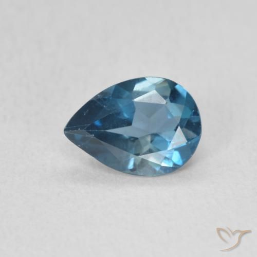 0.75ct Natürlicher London Blau Topas, Birnenform, VS