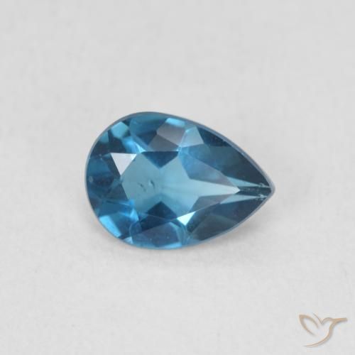 0.74ct Natürlicher London Blau Topas, Birnenform, VS