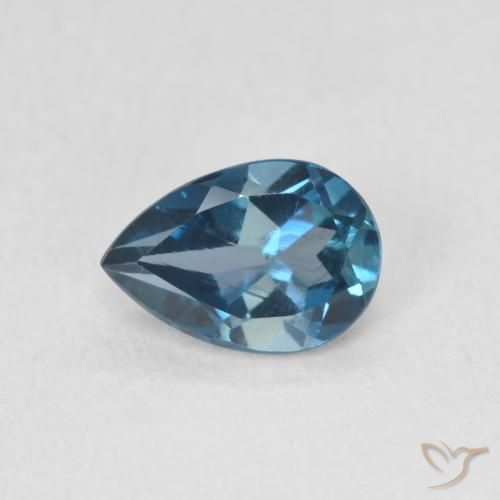 0.86ct Natürlicher London Blau Topas, Birnenform, VS