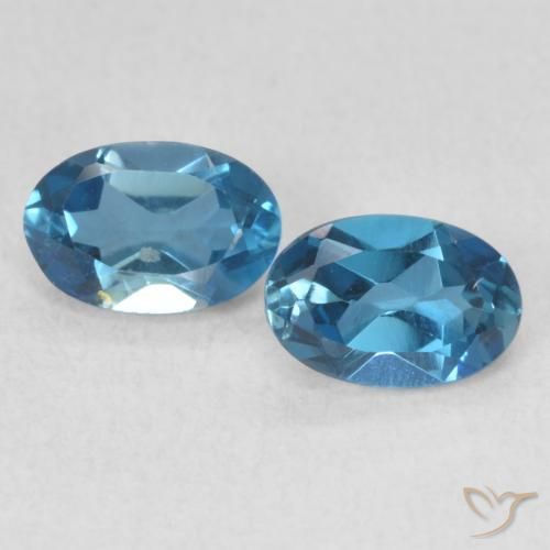 1.27ctw Natürlicher London Blau Topas, Oval, VVS-VS
