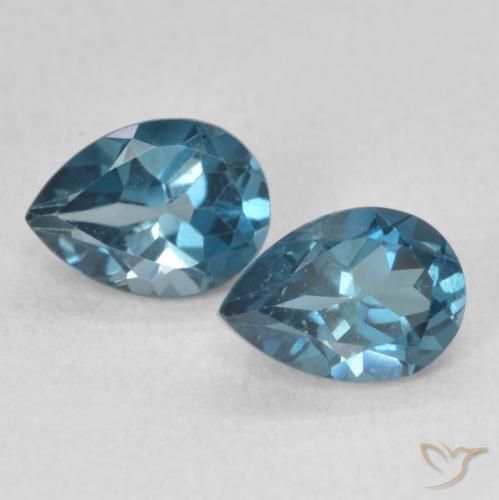 1.76ctw Natürlicher London Blau Topas, Birnenform, VS