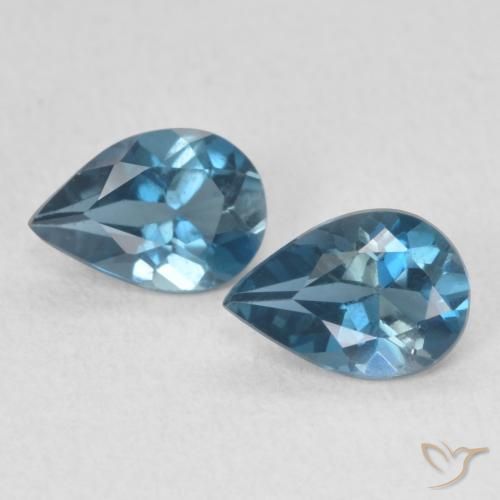 1.23ctw Natürlicher London Blau Topas, Birnenform, VS