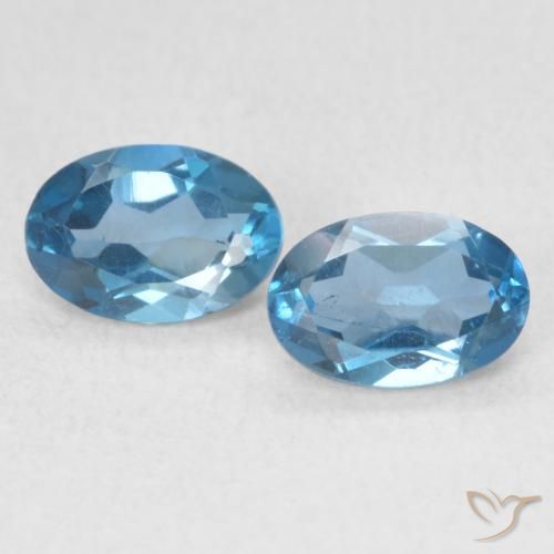 1.15ctw Natürlicher London Blau Topas, Oval, VS