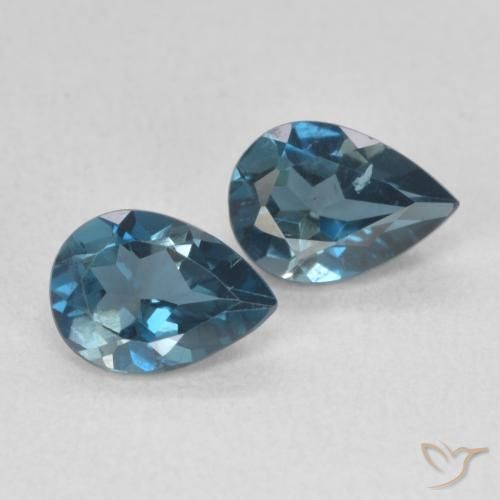 1.59ctw Natürlicher London Blau Topas, Birnenform, VS
