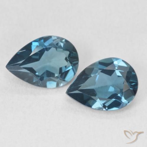 1.47ctw Natürlicher London Blau Topas, Birnenform, VS