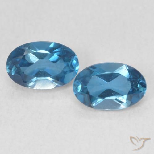 1.12ctw Natürlicher London Blau Topas, Oval, VVS-VS