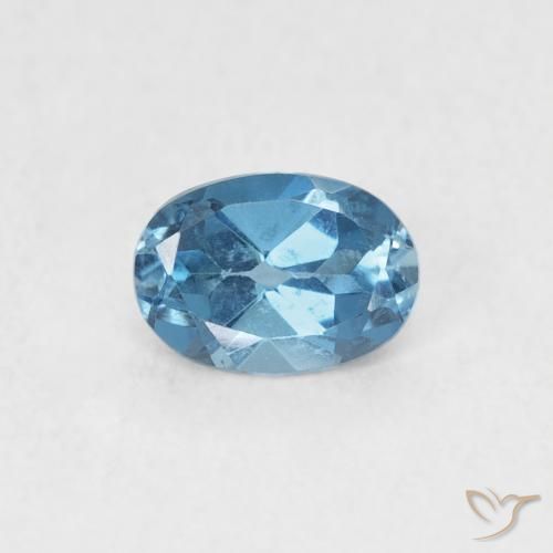 0.53ct Natürlicher London Blau Topas, Oval, VVS-VS