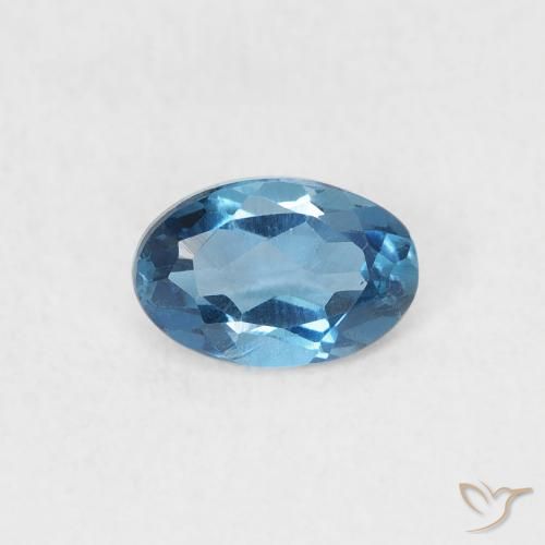 0.56ct Natürlicher London Blau Topas, Oval, VVS-VS