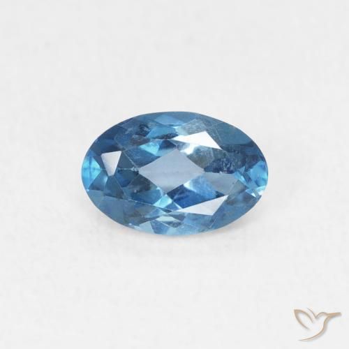 0.55ct Natürlicher London Blau Topas, Oval, VVS-VS