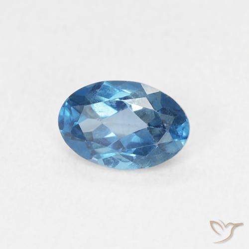 9,17 ctw natürlicher London Blau Topas, Oval, VVS-VS