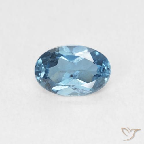 0.67ct Natürlicher London Blau Topas, Oval, VVS-VS