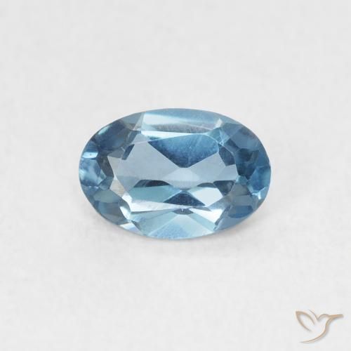 0.52ct Natürlicher London Blau Topas, Oval, VVS-VS