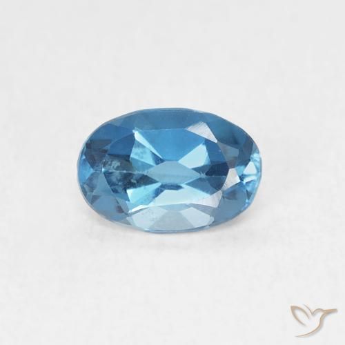 0.65ct Natürlicher London Blau Topas, Oval, VVS-VS