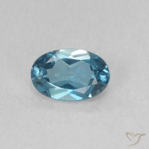 0.61ct Natürlicher London Blau Topas, Oval, VVS