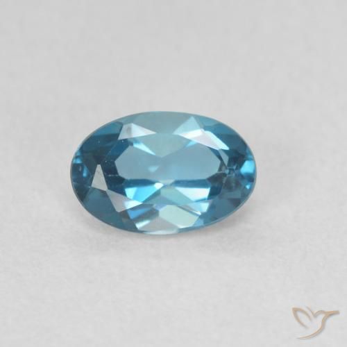 0.57ct Natürlicher London Blau Topas, Oval, VVS