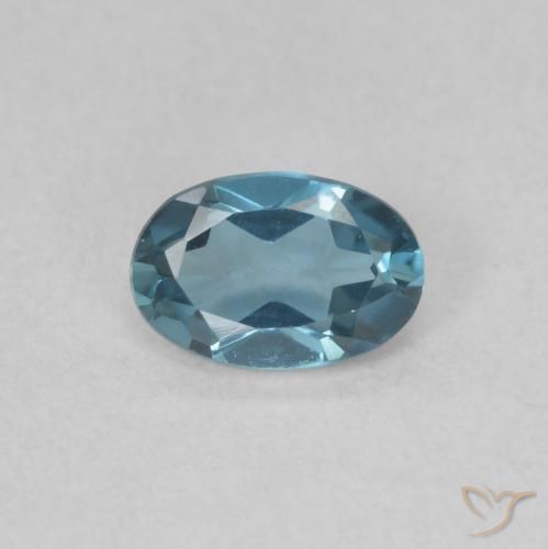 0.51ct Natürlicher London Blau Topas, Oval, VVS
