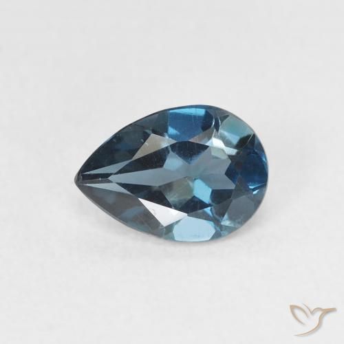 0.82ct Natürlicher London Blau Topas, Birnenform, VS