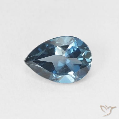 0.91ct Natürlicher London Blau Topas, Birnenform, VS