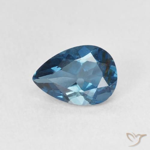0.85ct Natürlicher London Blau Topas, Birnenform, VS