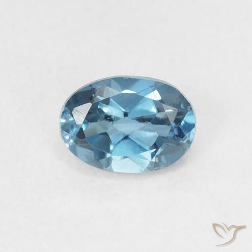 0.55ct Natürlicher London Blau Topas, Oval, VS