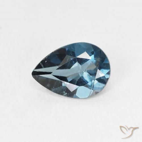 0.78ct Natürlicher London Blau Topas, Birnenform, VS
