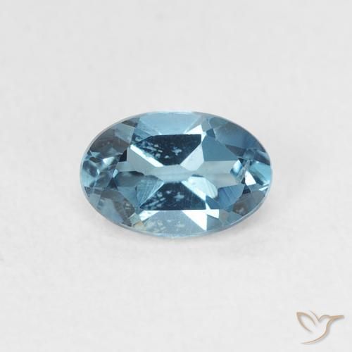 0.65ct Natürlicher London Blau Topas, Oval, VS