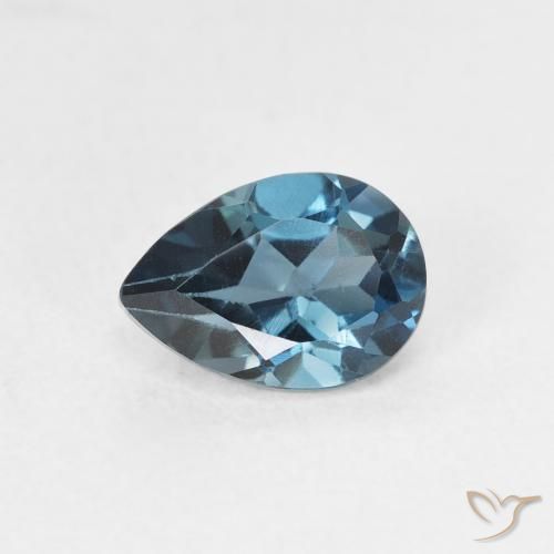 0.90ct Natürlicher London Blau Topas, Birnenform, VS
